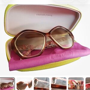 Emilio Pucci Brown Gradient Hexagonal Oversized Sunglasses